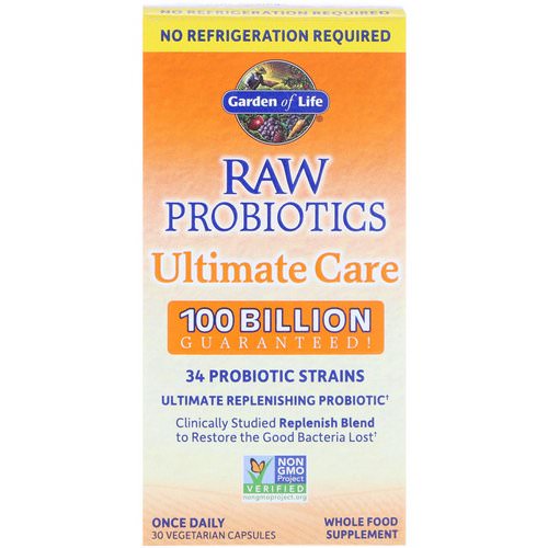 Garden of Life, Raw Probiotics Ultimate Care, 30 Vegetarian Capsules فوائد