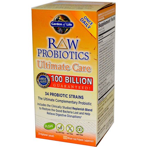 Garden of Life, RAW Probiotics, Ultimate Care, 30 Veggie Caps فوائد