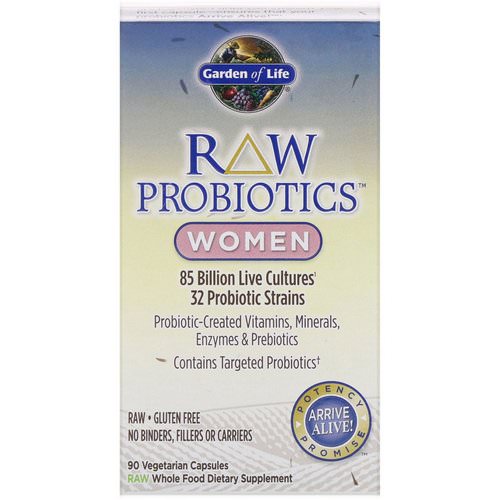 Garden of Life, RAW Probiotics, Women, 90 Vegetarian Capsules فوائد