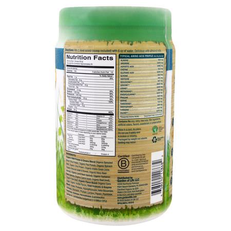 Garden of Life, Raw Protein & Greens, Organic Plant Formula, Lightly Sweet, 1.43 lbs (651 g):الخضر, س,برف,دس