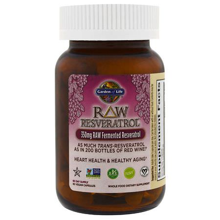 Garden of Life Resveratrol - ريسفيراتر,ل, مضادات الأكسدة, المكملات الغذائية
