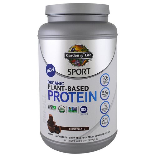 Garden of Life, Sport, Organic Plant-Based Protein, Refuel, Chocolate, 1.85 lbs (840 g) فوائد