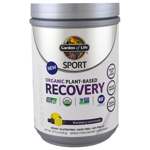 Garden of Life, Sport, Organic Plant-Based Recovery, Blackberry Lemonade, 15.7 oz (446 g) فوائد