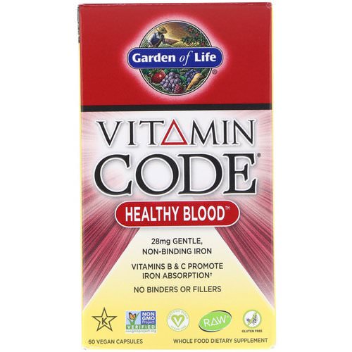 Garden of Life, Vitamin Code, Healthy Blood, 60 Vegan Capsules فوائد