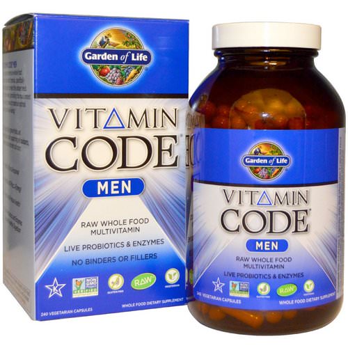 Garden of Life, Vitamin Code, Men, 240 Vegetarian Capsules فوائد