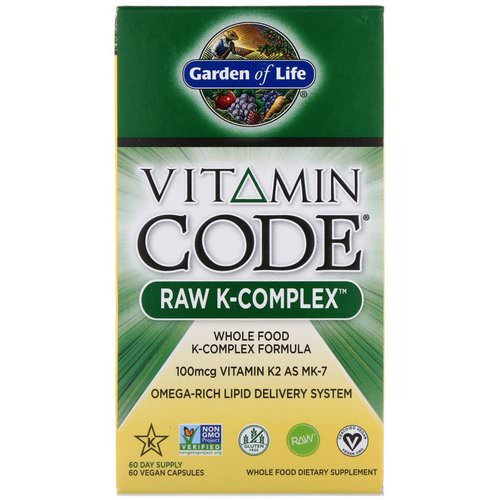 Garden of Life, Vitamin Code, Raw K-Complex, 60 Vegan Capsules فوائد