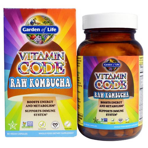 Garden of Life, Vitamin Code, RAW Kombucha, 60 Vegan Caps فوائد