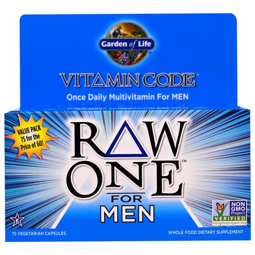 Garden of Life, Vitamin Code, Raw One, Once Daily Raw Multi-Vitamin For Men, 75 Veggie Caps فوائد