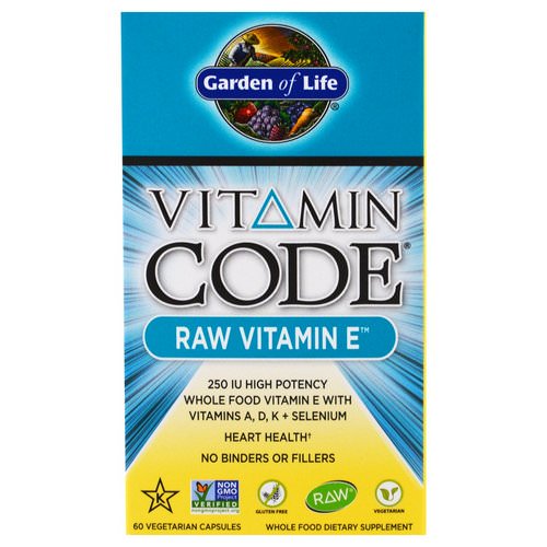 Garden of Life, Vitamin Code, Raw Vitamin E, 60 Veggie Caps فوائد