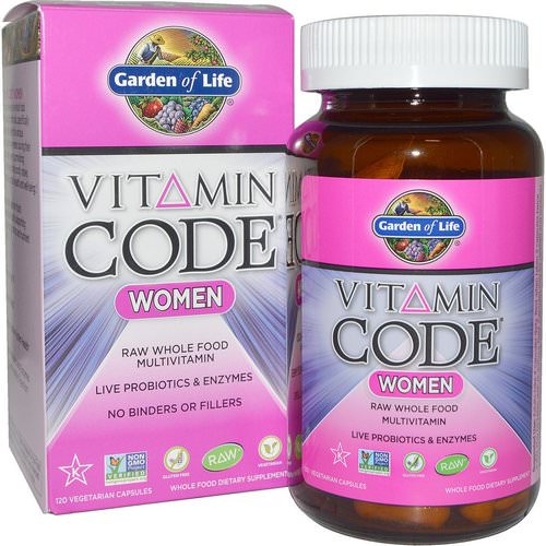 Garden of Life, Vitamin Code, Women, Raw Whole Food Multivitamin, 120 Veggie Caps فوائد