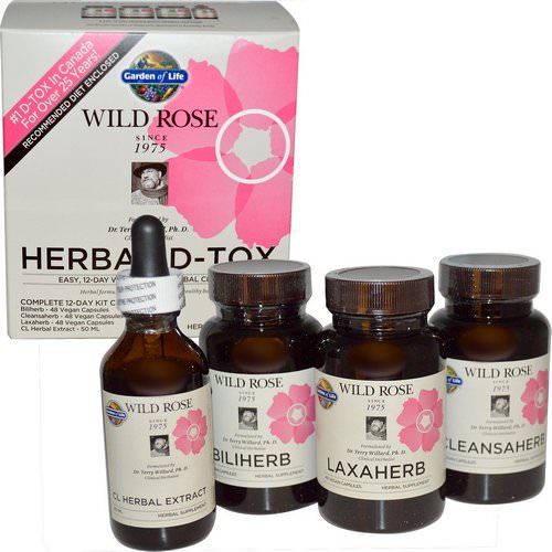 Garden of Life, Wild Rose Herbal D-Tox, 12-Day Kit, 4 Piece Kit فوائد