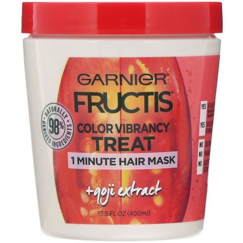 Garnier, Fructis, Color Vibrancy Treat, 1 Minute Hair Mask + Goji Extract, 13.5 fl oz (400 ml) فوائد