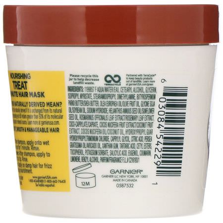Garnier, Fructis, Nourishing Treat, 1 Minute Hair Mask + Coconut Extract, 3.4 fl oz (100 ml):أقنعة الشعر,العلاجات