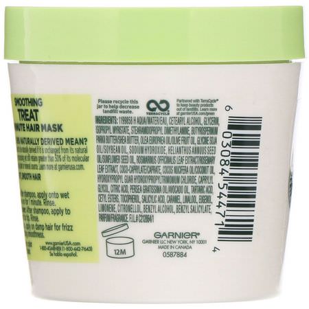 Garnier, Fructis, Smoothing Treat, 1 Minute Hair Mask + Avocado Extract, 3.4 fl oz (100 ml):أقنعة الشعر,العلاجات