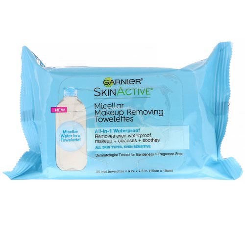 Garnier, SkinActive, Micellar Makeup Removing Towelettes, All-in-1 Waterproof, 25 Wet Towelettes فوائد