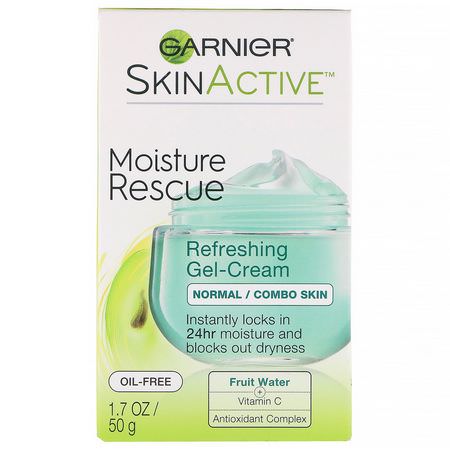 Garnier, SkinActive, Moisture Rescue Refreshing Gel-Cream, Normal/Combo Skin, 1.7 oz (50 g):مرطب لل,جه, العناية بالبشرة