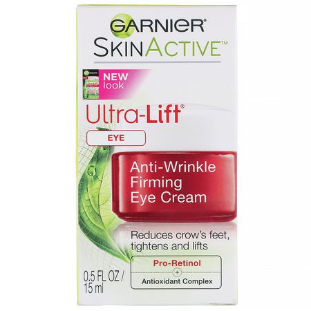 Garnier, SkinActive, Ultra-Lift, Anti-Wrinkle Firming Eye Cream, 0.5 fl oz (15 ml):العلاجات, كريم العين