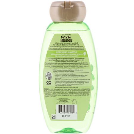 Garnier, Whole Blends, Refreshing Shampoo, Green Apple & Green Tea Extracts, 12.5 fl oz (370 ml):بلسم, شامب,