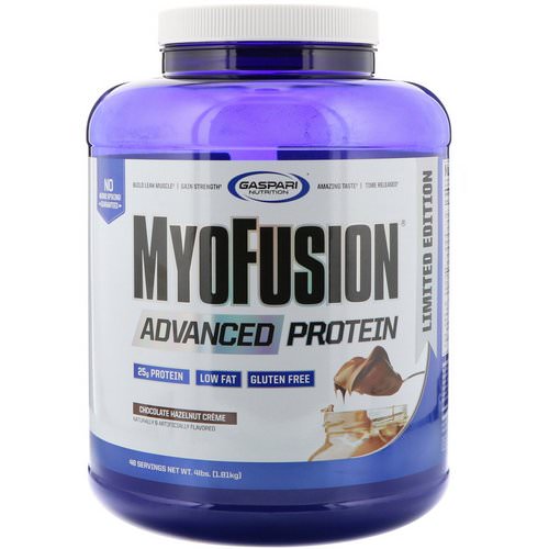 Gaspari Nutrition, MyoFusion, Advanced Protein, Chocolate Hazelnut Creme, 4 lbs (1814 g) فوائد