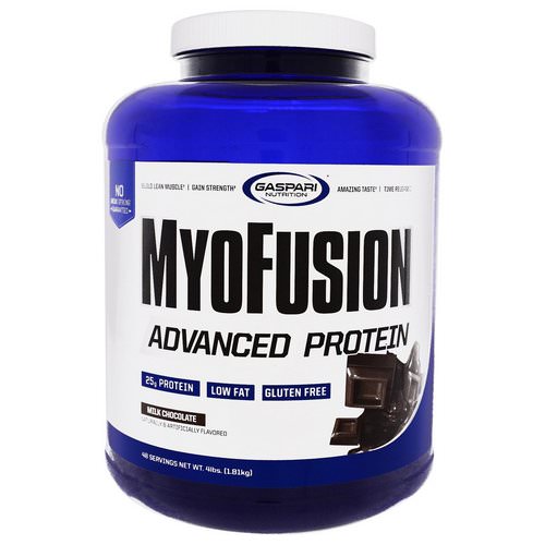 Gaspari Nutrition, MyoFusion, Advanced Protein, Milk Chocolate, 4 lbs (1.81 kg) فوائد