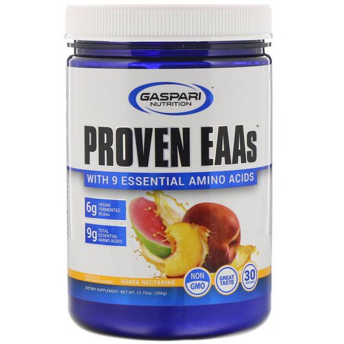 Gaspari Nutrition, Proven EAAs with 9 Essential Amino Acids, Guava Nectarine, 13.75 oz (390 g) فوائد
