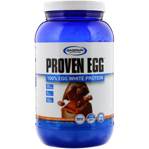 Gaspari Nutrition, Proven Egg, 100% Egg White Protein, Salted Carmel, 2 lb (900 g) فوائد