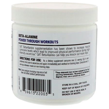 GAT, Beta Alanine, Unflavored, 7.0 oz (200 g):Beta Alanine,الأحماض الأمينية