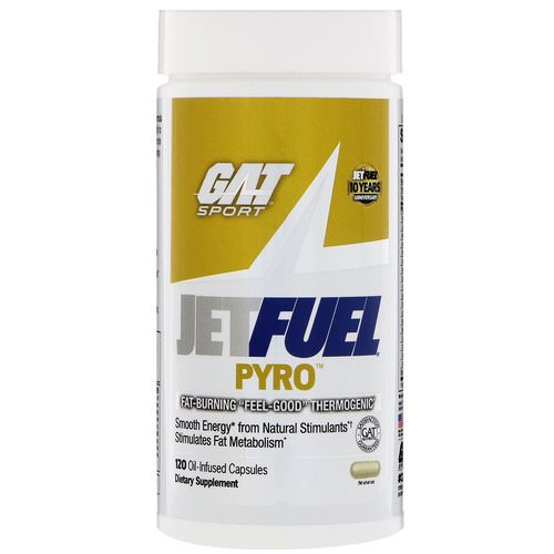 GAT, JetFuel Pyro, Fat-Burning Thermogenic, 120 Oil-Infused Capsules فوائد