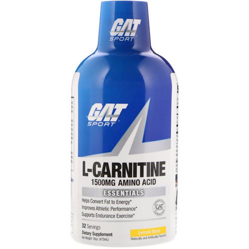 GAT, L-Carnitine, Amino Acid, Lemon Blast, 1500 mg, 16 oz (473 ml) فوائد
