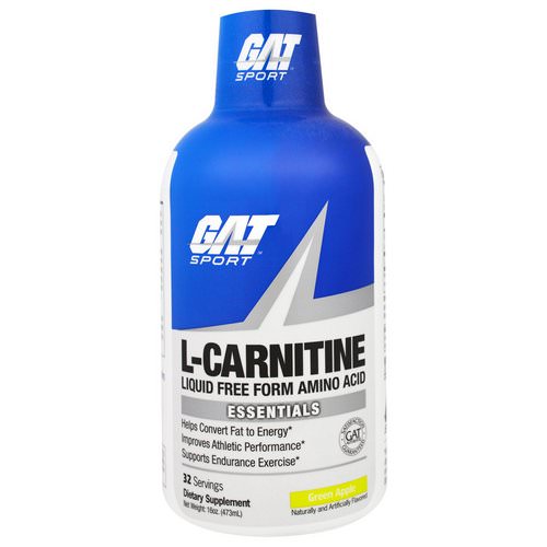 GAT, L-Carnitine, Liquid Free Form Amino Acid, Green Apple, 16 oz (473 ml) فوائد
