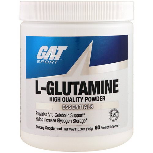 GAT, L-Glutamine, Unflavored, 10.58 oz (300 g) فوائد