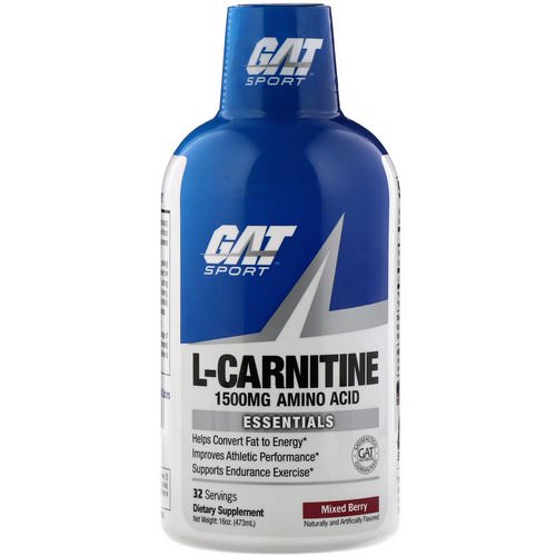 GAT, Liquid L-Carnitine, Mixed Berry, 1500 mg, 16 oz (473 ml) فوائد