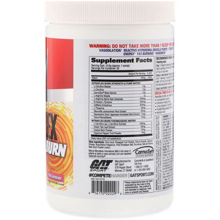 GAT, Nitraflex Burn, Pink Lemonade, 11.21 oz (318 g):الأحماض الأمينية