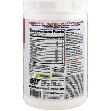 GAT, Nitraflex+C, Cotton Candy, 14.8 oz (420 g):الكرياتين م,ن,هيدرات, الكرياتين