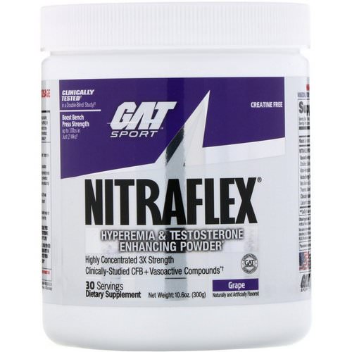 GAT, Nitraflex, Grape, 10.6 oz (300 g) فوائد