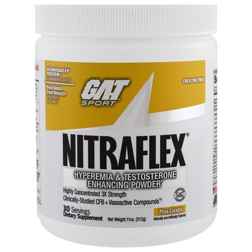 GAT, Nitraflex, Pina Colada, 11 oz (312 g) فوائد
