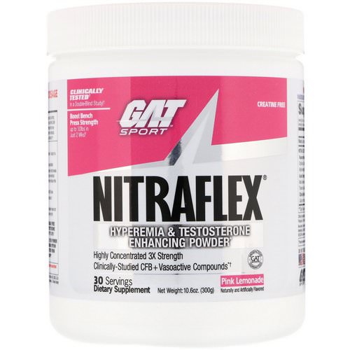 GAT, Nitraflex, Pink Lemonade, 10.6 oz (300 g) فوائد