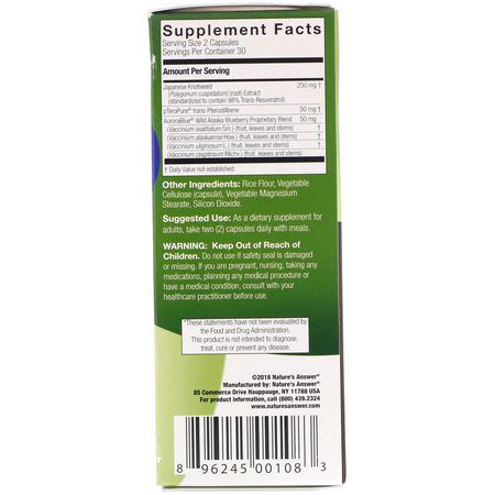 Genceutic Naturals, pTeroBlue, Pterostilbene + Resveratrol, 350 mg, 60 Vegetarian Capsules:ريسفيراتر,ل, مضادات الأكسدة