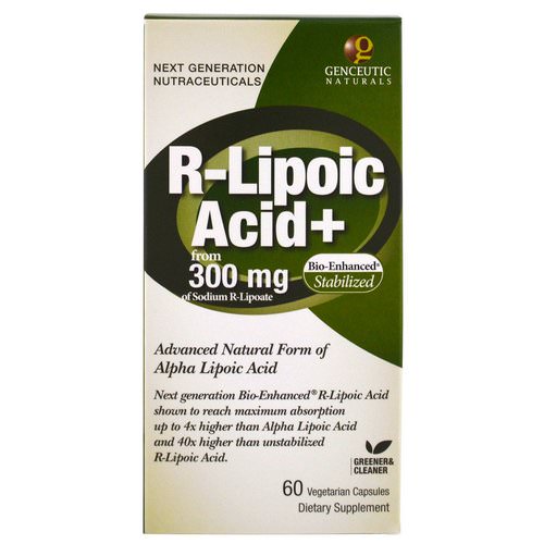 Genceutic Naturals, R-Lipoic Acid+, 300 mg, 60 Veggie Caps فوائد