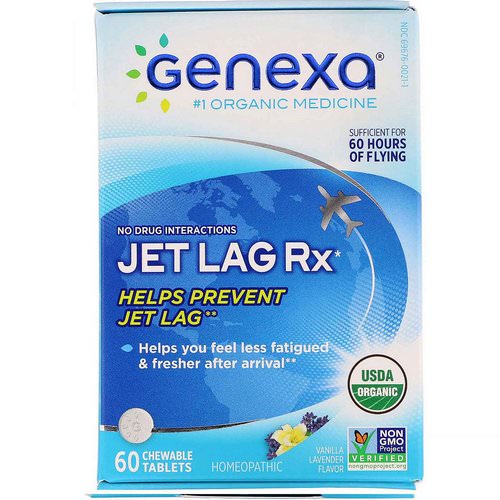 Genexa, Jet Lag Rx, Vanilla Lavender Flavor, 60 Chewable Tablets فوائد