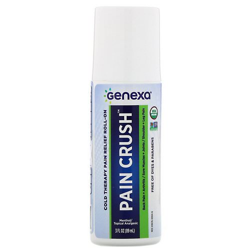 Genexa, Pain Crush, Cold Therapy Pain Relief Roll-On, 3 fl oz (89 ml) فوائد