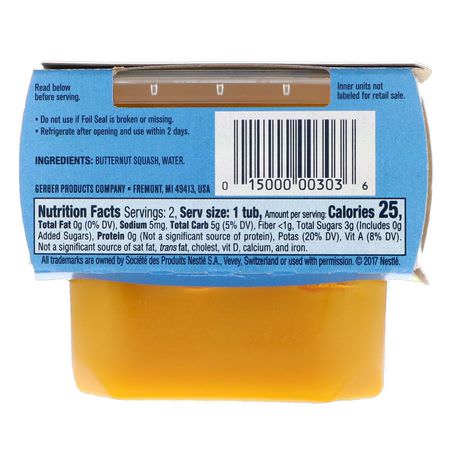 Gerber, 1st Foods, Butternut Squash, 2 Pack, 2 oz (56 g) Each:,جبات, هريس