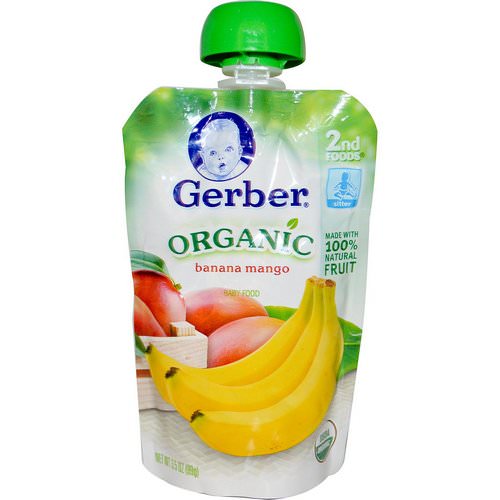 Gerber, 2nd Foods, Organic Baby Food, Banana Mango, 3.5 oz (99 g) فوائد