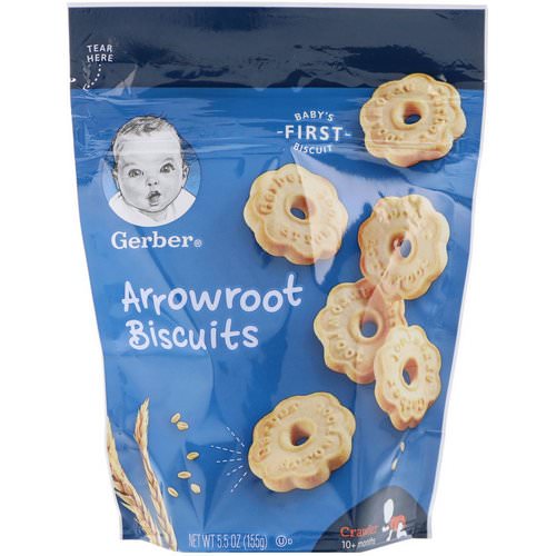 Gerber, Arrowroot Biscuits, Crawler, 10+ Months, 5.5 oz (155 g) فوائد