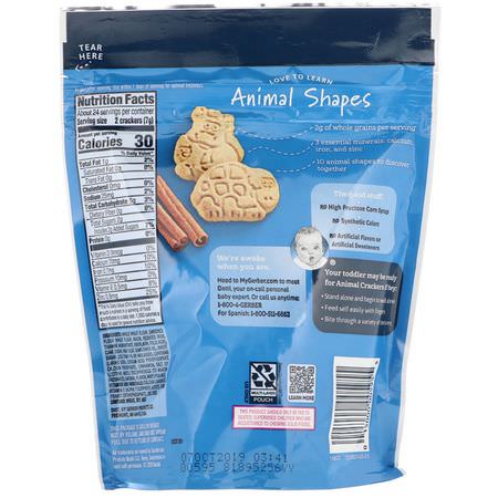 Gerber, Animal Crackers, Cinnamon Graham, Toddler, 12+ Months, 6 oz (170 g):وجبات خفيفة, Bars