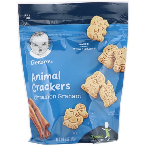 Gerber, Animal Crackers, Cinnamon Graham, Toddler, 12+ Months, 6 oz (170 g) فوائد