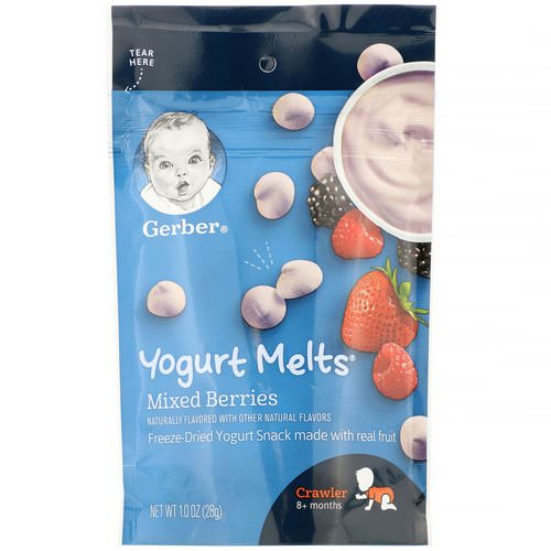 Gerber, Graduates, Yogurt Melts, Mixed Berries, 8+ Months, 1.0 oz (28 g) فوائد