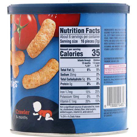 Gerber, Lil' Crunchies, Crawler, 8+ Months, Garden Tomato, 1.48 oz (42 g):وجبات خفيفة, Bars