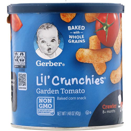 Gerber, Lil' Crunchies, Crawler, 8+ Months, Garden Tomato, 1.48 oz (42 g) فوائد