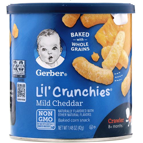 Gerber, Lil' Crunchies, Crawler, 8+ Months, Mild Cheddar, 1.48 oz (42 g) فوائد